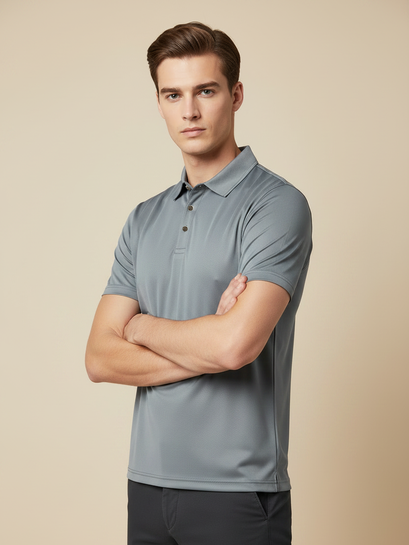 Rawgear Summer Dry Fit Polo Shirt For Men-Light Grey-LV8347