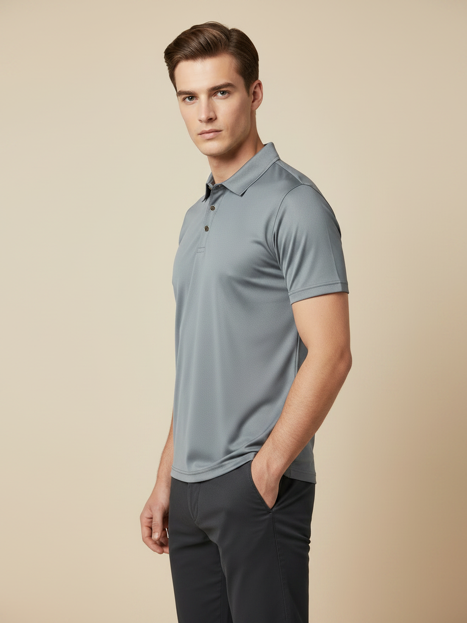 Rawgear Summer Dry Fit Polo Shirt For Men-Light Grey-LV8347
