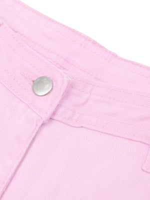 Authentic Slouchy Fit Cotton Denim For Ladies-Light Pink-CSD06