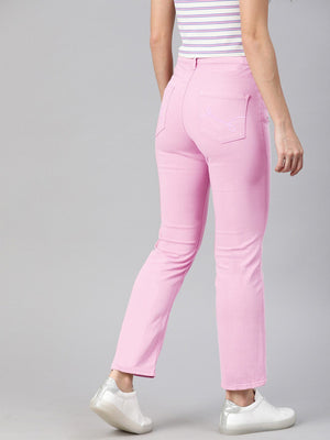 Authentic Slouchy Fit Cotton Denim For Ladies-Light Pink-CSD06