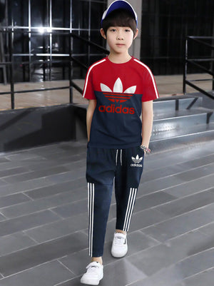 ADS Training Tracksuit For Kids-Red & Navy-BR13228