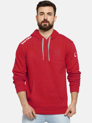 Louis Vicaci Fleece Pullover Hoodie For Men-Red-BR848