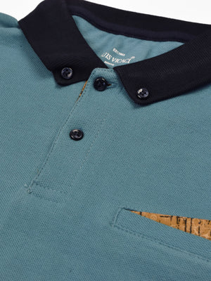 Summer Polo Shirt For Men-Bond Blue & Dark Navy-SP6797
