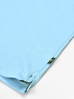 Summer Polo Shirt For Men-Light Blue & Dark Navy-SP6863